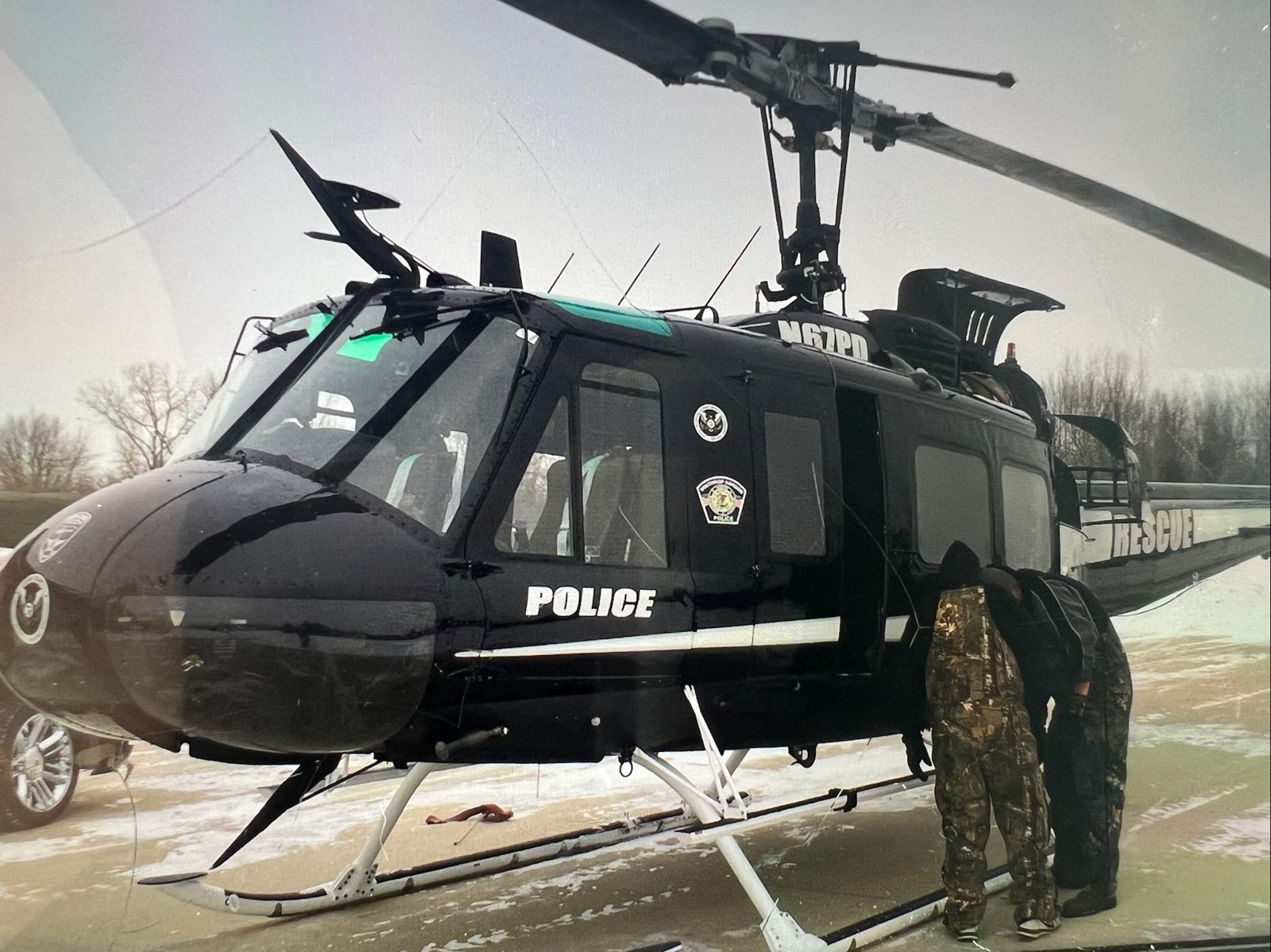 UH-1 being inspected